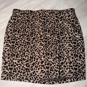 Sans Souci Tan and Black Animal Print Mini Skirt